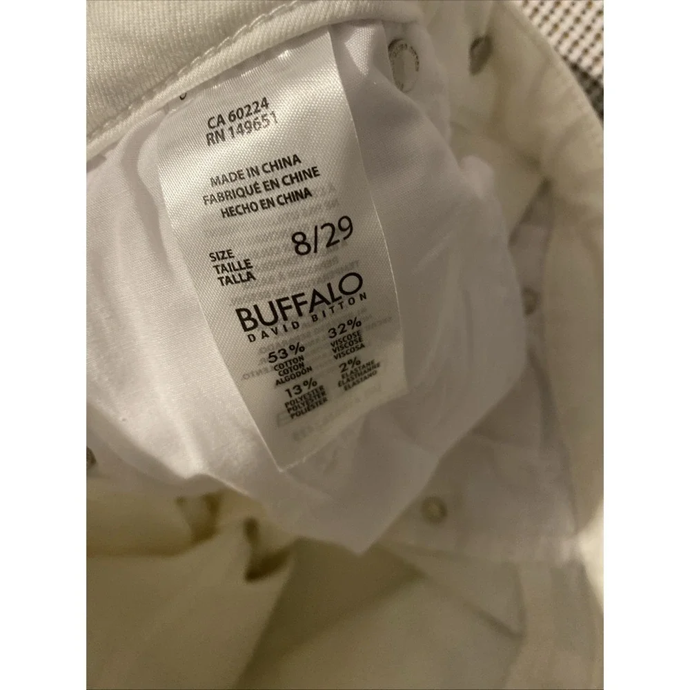 Buffalo David Bitton Jeans Womens 8 White Daily Mid Rise Skinny Ankle Preppy‎